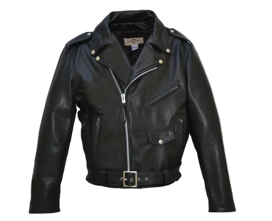 Men's •Brando• Black Leather Motorcycle Jacket
