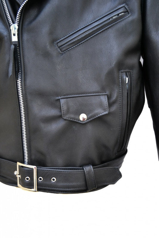 Men's •Brando• Black Leather Motorcycle Jacket