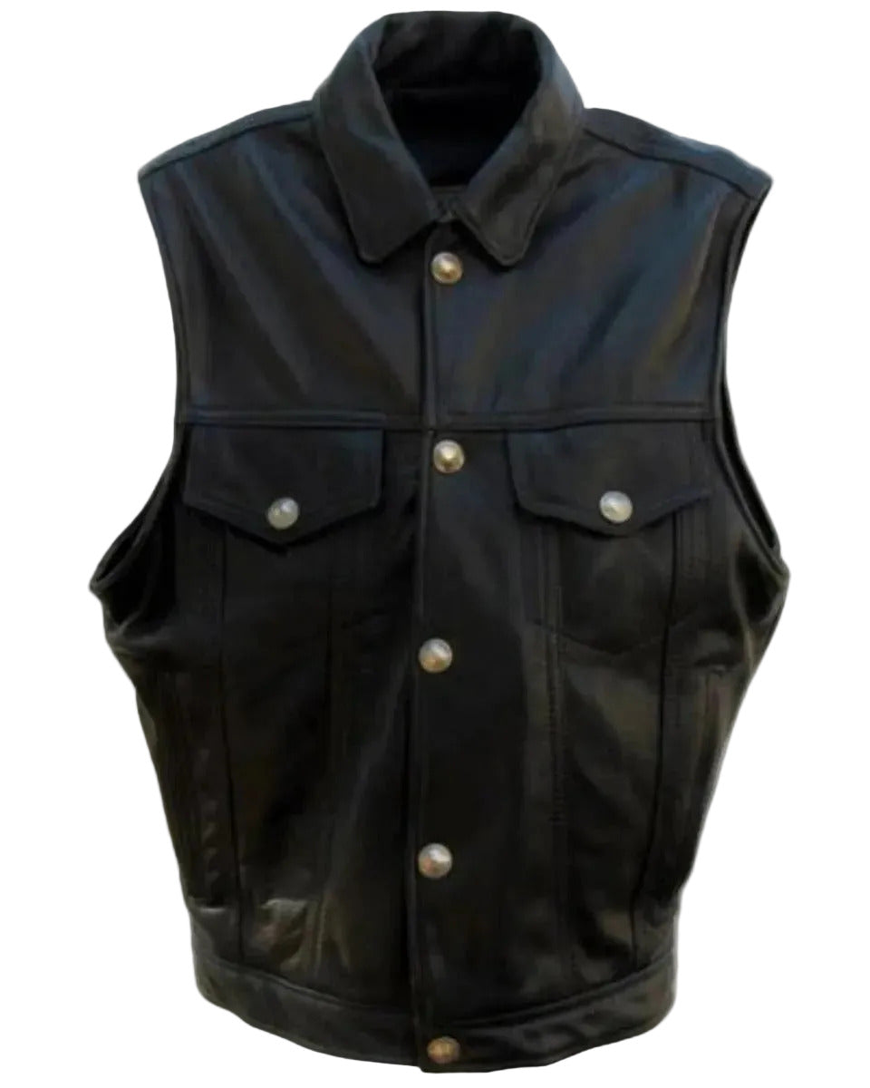 Men's •Levi Collared • Buffalo Nickel Snap Front Pocket Vest