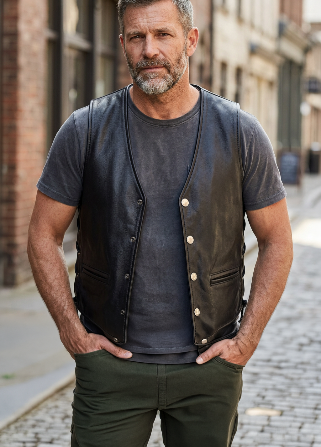 Men's •Garbie• Buffulo Nickel Snap-Front Pocket Vest