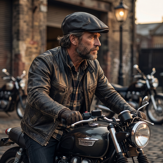 Men's •IVY•  Leather  Driving Cap
