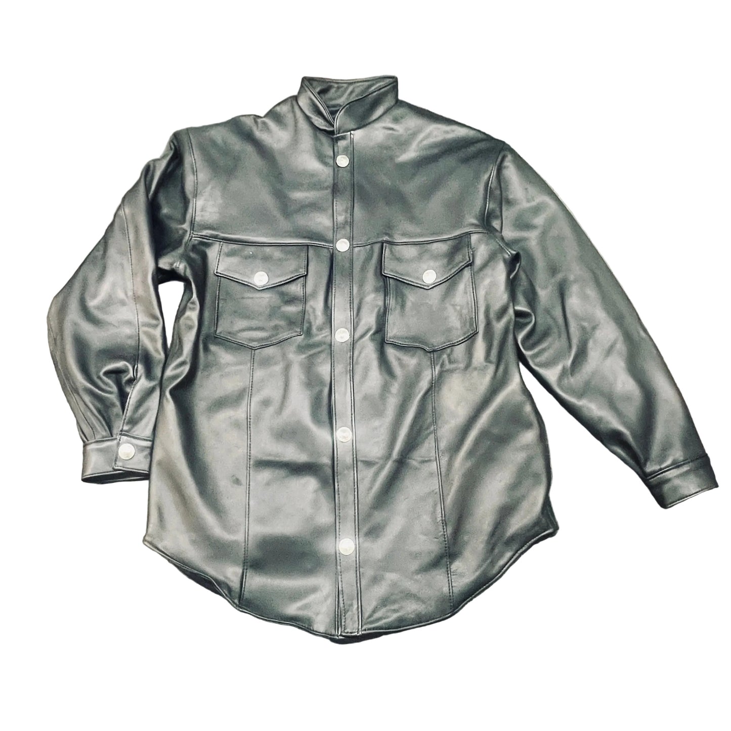 Men's Stand -up Collar  Buffalo Nickel Snap Front  Long Sleeve Shirt