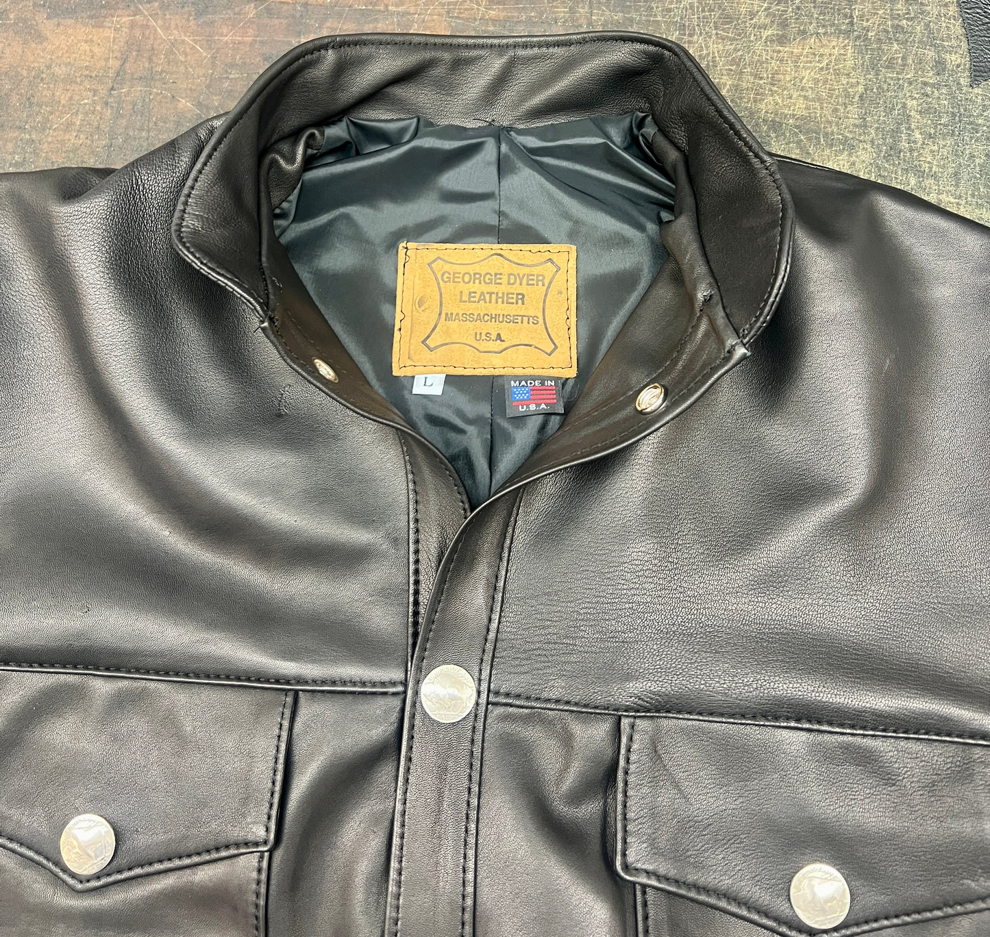 Men's Stand -up Collar  Buffalo Nickel Snap Front  Long Sleeve Shirt